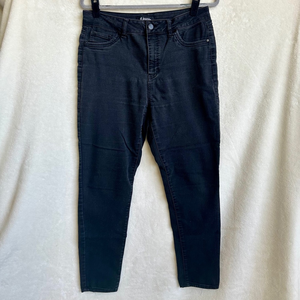 d.jeans Faded Black Stretch Skinny Jeans High Rise Denim Pants 12 Soft